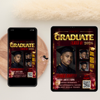 Boy Graduation Invitation, Senior Grad Party with photos invite, Male College High school Graduates Announcement, Maroon Gold Flyer Template