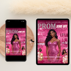 Pink Prom Send Off Party Invitation, Prom Queen with photo invite, Girls Prom Night Flyer, Glam Magazine Cover, Digital Printable Template