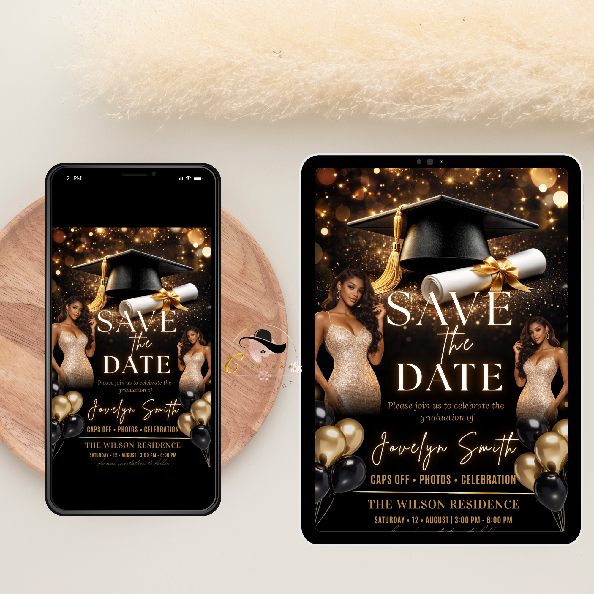 Save The Date Graduation Invitation, High School Grad Announcement Card with photo invite, Class of 2026 Flyer, Digital Printable Template