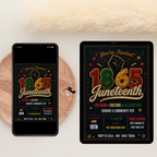 Juneteenth BBQ Party Invitation, June 19th Emancipation Day Black Freedom Celebration, 1865 Invite, Cookout Invite, Printable Canva Template