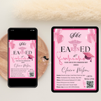 Pink Nurse Graduation Invitation, RN Pinning Ceremony Invite, BSN Invite, Girl Nursing Invite, Canva Digital Printable Template