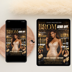 Black Gold Prom Send Off Invitation, Prom Queen with photo invite, Girls Prom Night Party Flyer, Magazine Cover, Digital Printable Template