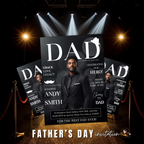 Father’s Day Invitation Magazine Style with Photo, Suit and Tie Dad Party Invite, Brunch or Dinner Invite, Canva Printable Digital Template