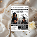 Newspaper Nurse Graduation Announcement Invitation, RN Pinning Ceremony with photo invite, LPN Nursing Graduates, 2026 BSN Flyer Template