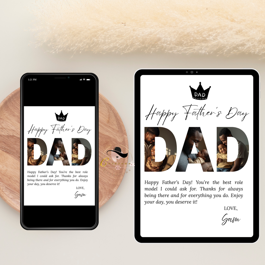 Father’s Day Card Template, DAD Greeting Photo Card, Letter To Daddy, Father Appreciation Card, Printable Digital Download