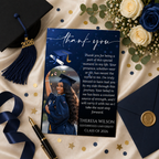 Blue Graduation Thank You Card with photo, Class of 2026 Grad Party Thank You Note For Him and Her, Editable Printable Digital Template