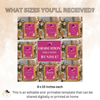 Pink Graduation Party Table Signs Bundle, Senior Grad Favor sign, Dessert Sign, Food and Drinks Sign, Woman Graduates Printable Template