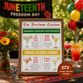 Juneteenth Signature Drinks Sign, June 19th Black Freedom Day Party Bar Menu, Jubilee Day Cocktails Sign, Printable Template