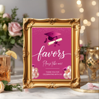 Pink Graduation Party Table Signs Bundle, Senior Grad Favor sign, Dessert Sign, Food and Drinks Sign, Woman Graduates Printable Template