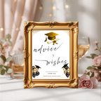 White Gold Graduation Party Table Signs Bundle, Senior Grad Favor sign, Dessert Sign Food and Drinks Sign Graduates Decor Printable Template