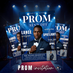 Blue Prom Send Off Invitation, Prom King Party with photo invite, Teen Boy Prom Night Flyer, Magazine Style Digital Printable Template