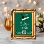Green Gold Graduation Party Table Signs Bundle, Senior Grad Favor sign, Dessert Sign, College Fund Sign, Graduates Decor Printable Template