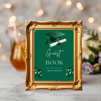 Green Gold Graduation Party Table Signs Bundle, Senior Grad Favor sign, Dessert Sign, College Fund Sign, Graduates Decor Printable Template