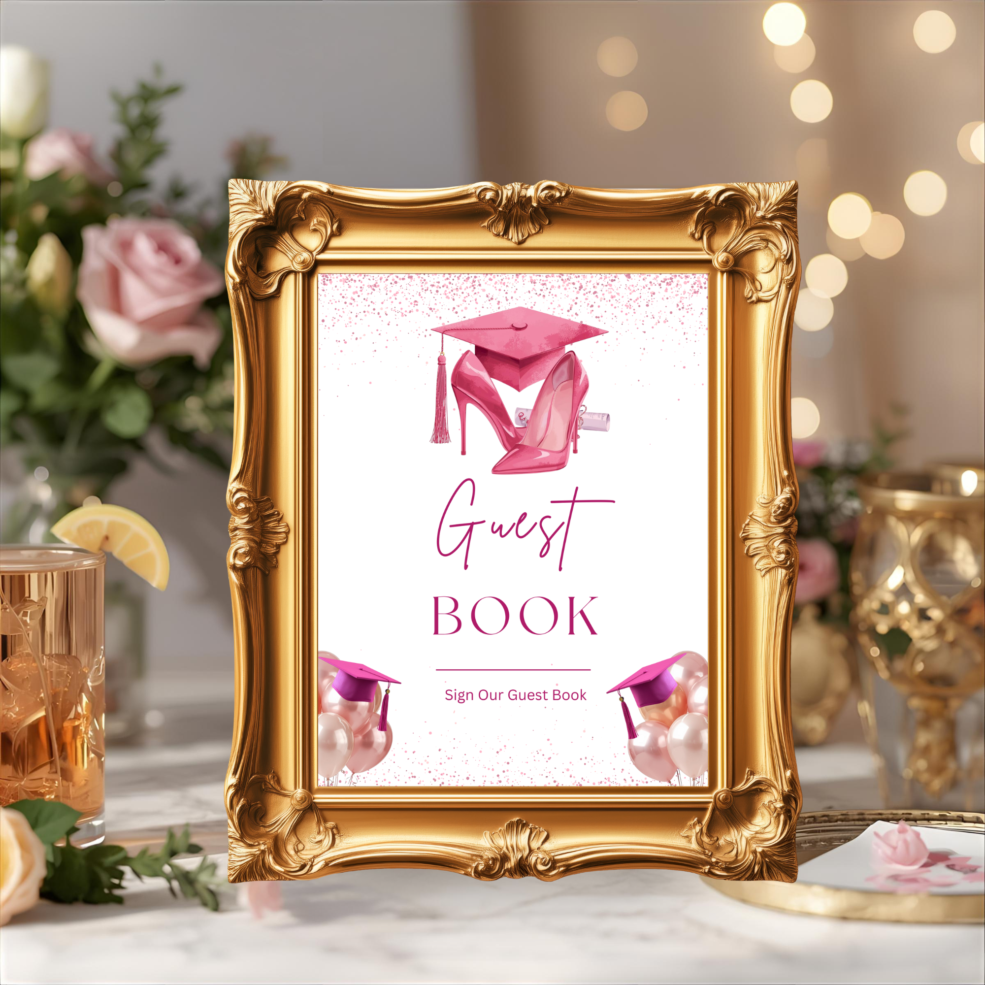 Graduation Party Table Signs Bundle, Senior Grad Favor sign, Dessert Sign, Food and Drinks Sign, Woman Graduates Decor Printable Template