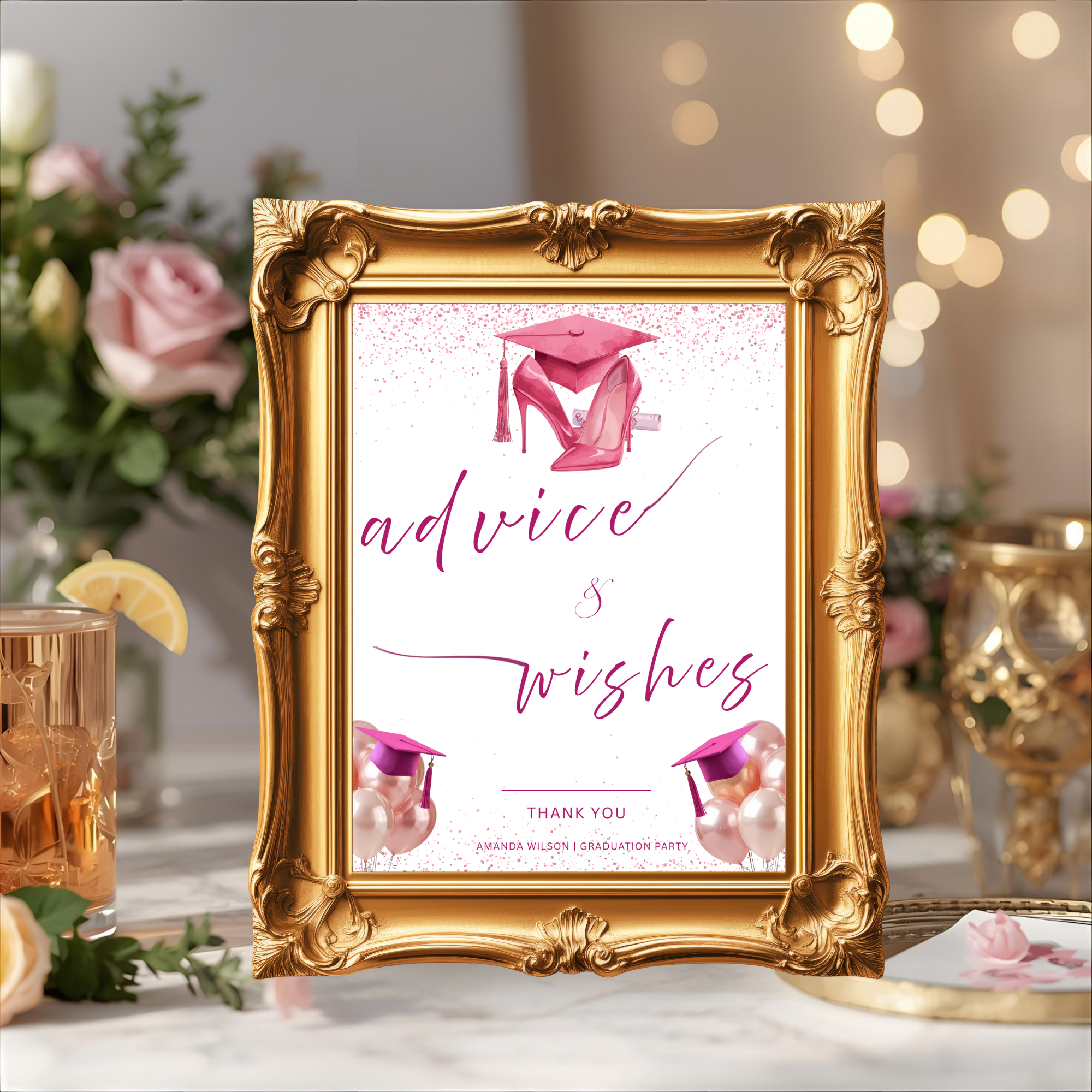 Graduation Party Table Signs Bundle, Senior Grad Favor sign, Dessert Sign, Food and Drinks Sign, Woman Graduates Decor Printable Template