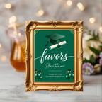 Green Gold Graduation Party Table Signs Bundle, Senior Grad Favor sign, Dessert Sign, College Fund Sign, Graduates Decor Printable Template