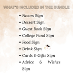 Pink Graduation Party Table Signs Bundle, Senior Grad Favor sign, Dessert Sign, Food and Drinks Sign, Woman Graduates Printable Template