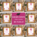 Graduation Party Table Signs Bundle, Senior Grad Favor sign, Dessert Sign, Food and Drinks Sign, Woman Graduates Decor Printable Template