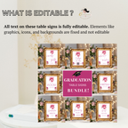 Graduation Party Table Signs Bundle, Senior Grad Favor sign, Dessert Sign, Food and Drinks Sign, Woman Graduates Decor Printable Template