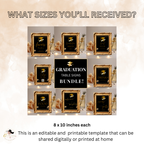 Black Gold Graduation Party Table Signs Bundle, Senior Grad Favor sign, Dessert Sign, Food and Drinks Sign, Graduates Printable Template