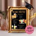 Graduation Bar Menu Template, Editable Drink Menu, Class of 2026 Cocktail Menu, Custom Grad Party Menu, Canva Printable