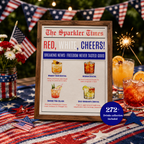 4th of July Drink Menu Sign, Patriotic Signature Drinks Bar Menu, Red White Blue Party, Fourth of July Cocktails Menu, Printable Template