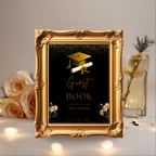 Black Gold Graduation Party Table Signs Bundle, Senior Grad Favor sign, Dessert Sign, Food and Drinks Sign, Graduates Printable Template
