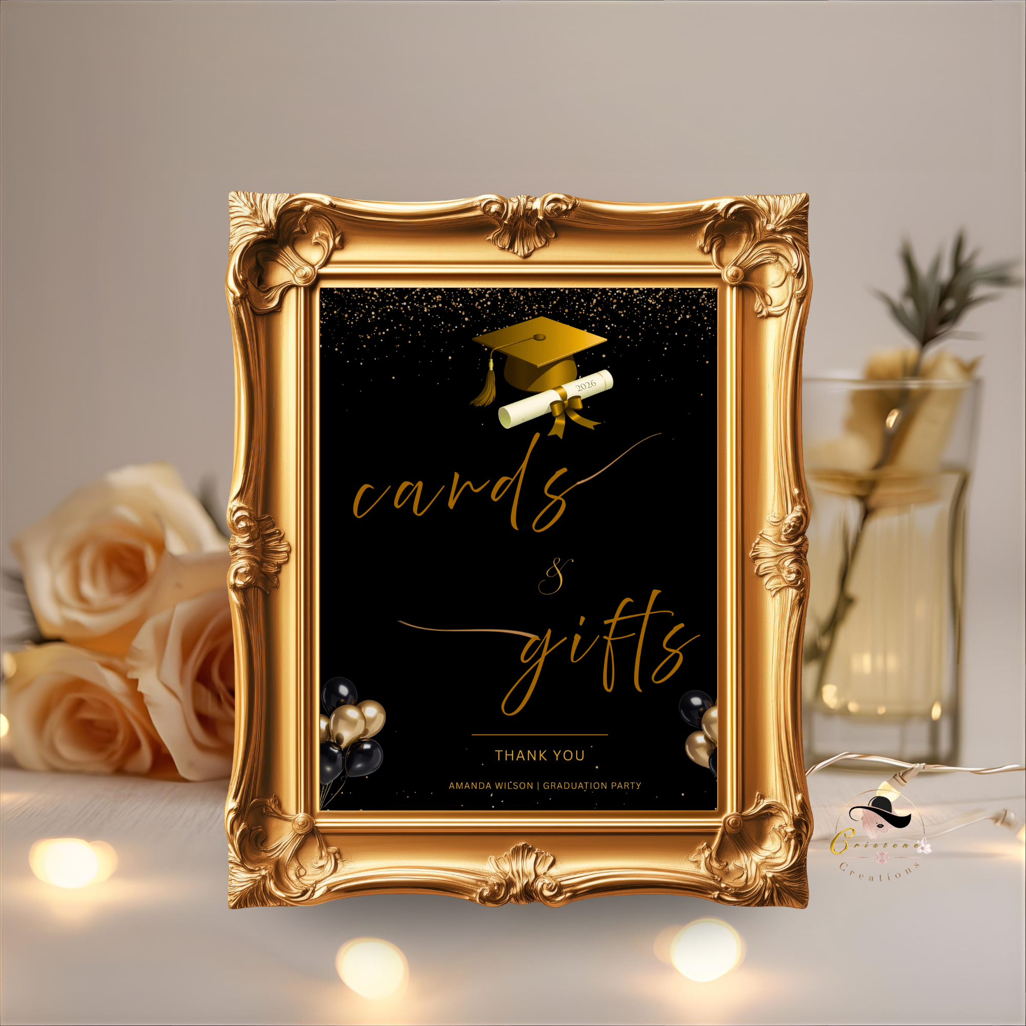 Black Gold Graduation Party Table Signs Bundle, Senior Grad Favor sign, Dessert Sign, Food and Drinks Sign, Graduates Printable Template