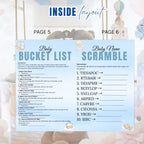 Blue Bear Baby Shower Activity Booklet, Baby Shower Games Bundle Teddy Bear Themed, Magazine Style with photo Printable Party Decor Template