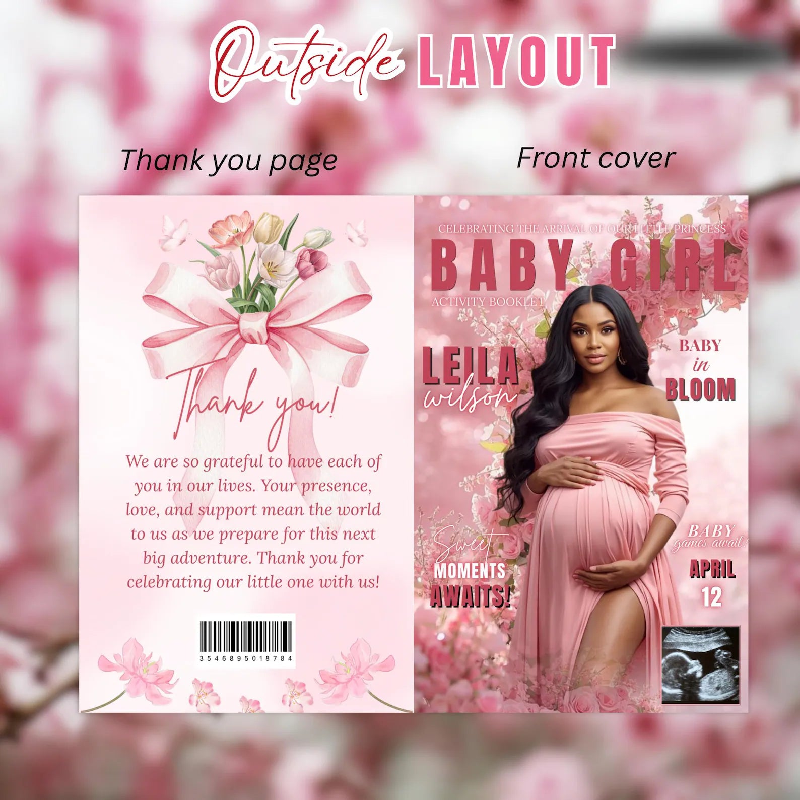 Wildflower Baby Shower Activity Booklet, Baby In Bloom Games Bundle, Pink Coquette Bow Themed with photo, Printable Party Decor Template