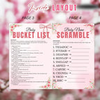 Wildflower Baby Shower Activity Booklet, Baby In Bloom Games Bundle, Pink Coquette Bow Themed with photo, Printable Party Decor Template