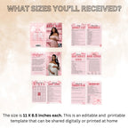 Coquette Baby Shower Activity Booklet, Pink Bow Games Bundle, Its a Girl Booklet with photo, Oh Baby Games Printable Party Decor Template