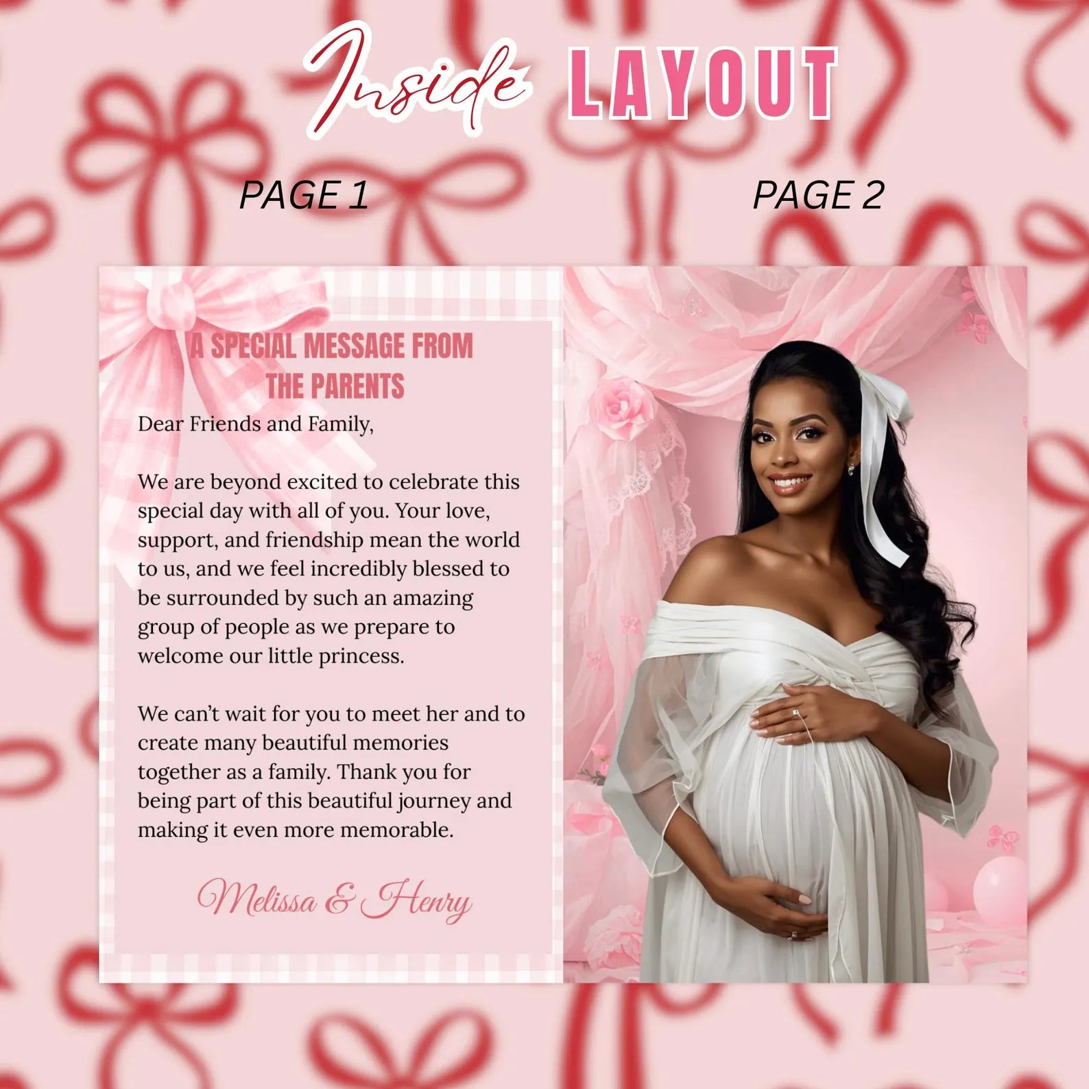 Coquette Baby Shower Activity Booklet, Pink Bow Games Bundle, Its a Girl Booklet with photo, Oh Baby Games Printable Party Decor Template