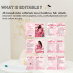 Cloud 9 Baby Shower Activity Booklet, Pink Cloud Nine Games Bundle, Girl Booklet with photo, Oh Baby Games Printable Party Decor Template