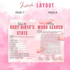 Cloud 9 Baby Shower Activity Booklet, Pink Cloud Nine Games Bundle, Girl Booklet with photo, Oh Baby Games Printable Party Decor Template