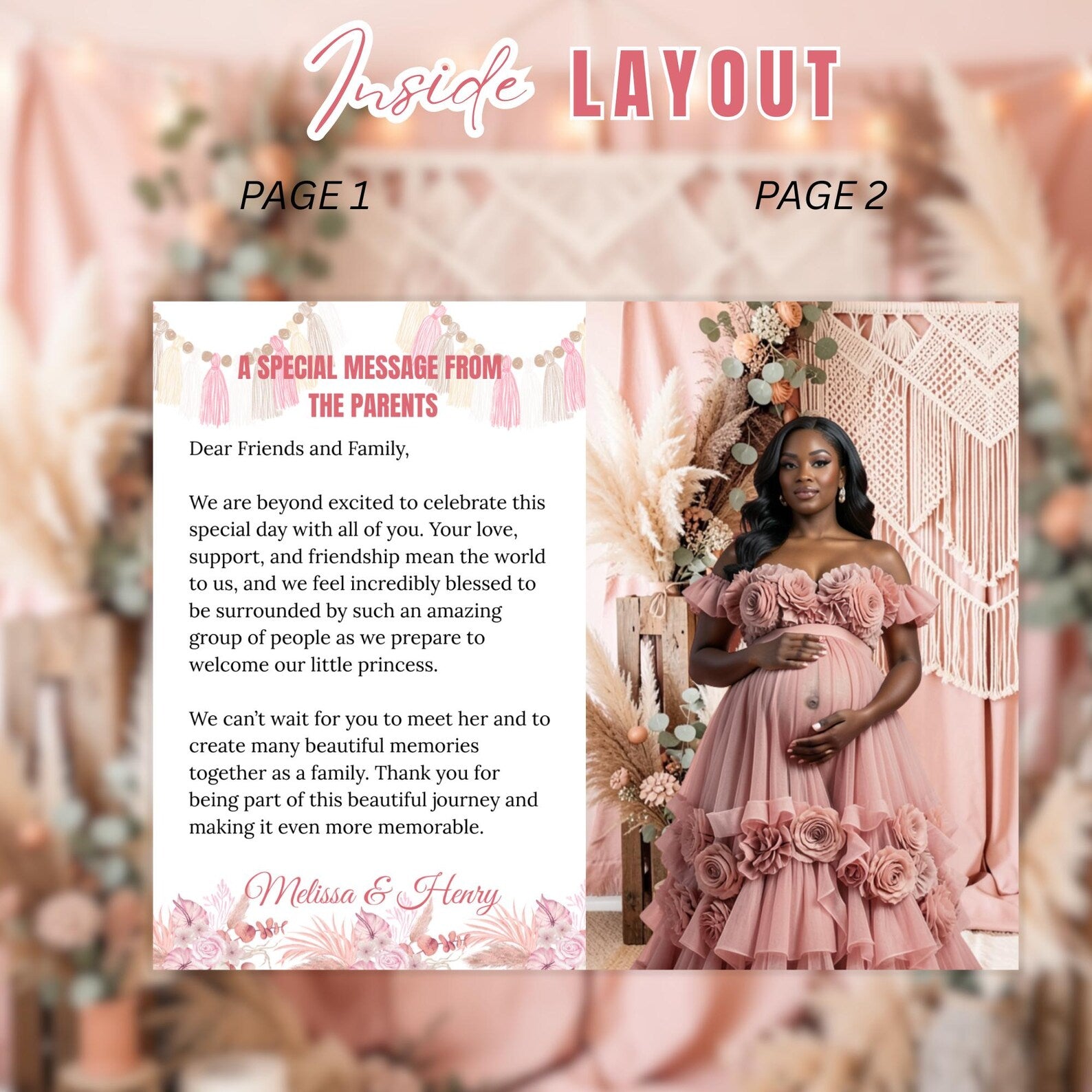 Pink Boho Baby Shower Activity Booklet, Bohemian Games Bundle, Spring Pampas Grass Theme with photo, Girl Printable Party Decor Template