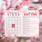 Wildflower Baby Shower Activity Booklet, Baby In Bloom Games Bundle, Pink Coquette Bow Themed with photo, Printable Party Decor Template