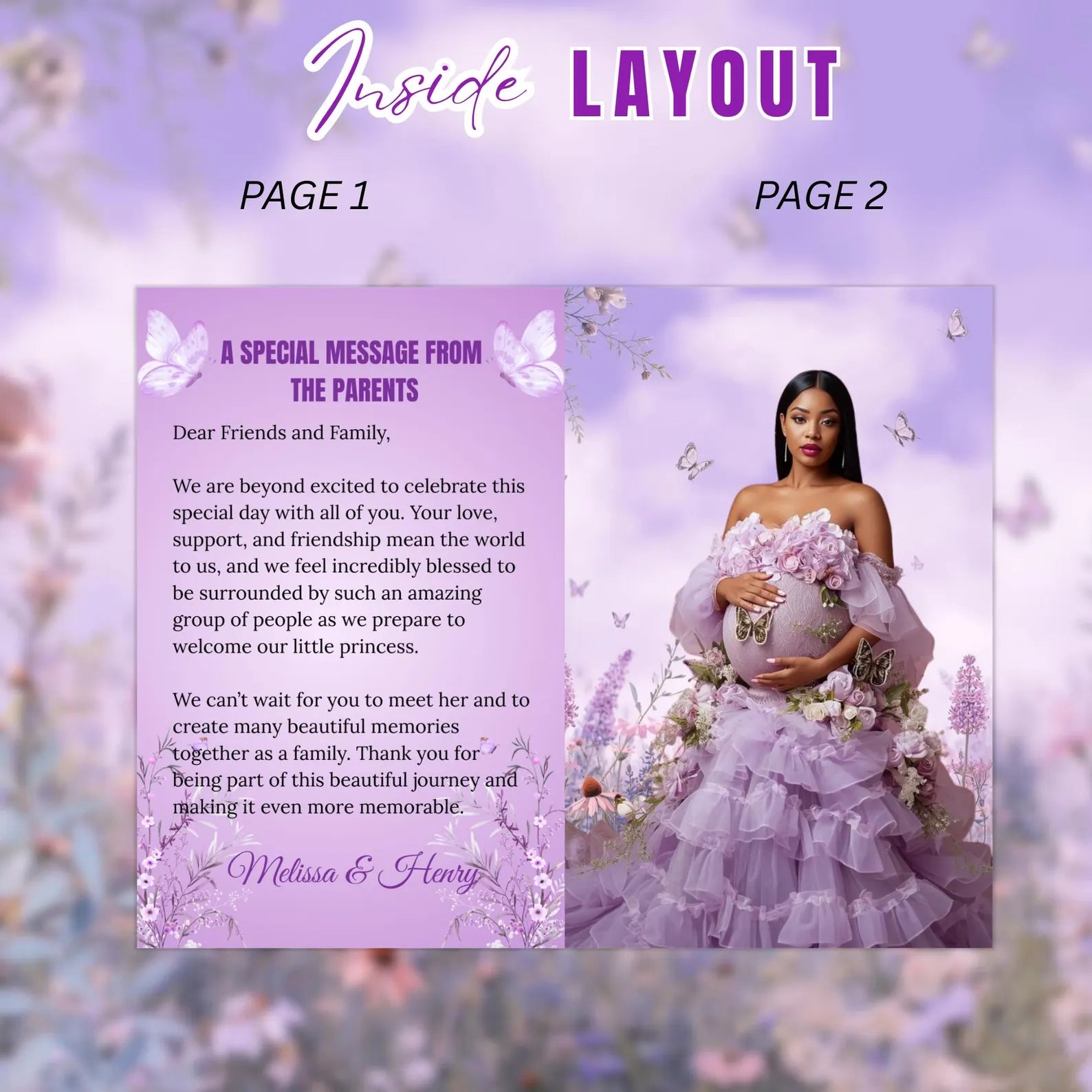 Wildflower Baby Shower Activity Booklet, Baby In Bloom Games Bundle, Purple Butterfly Themed with photo, Printable Party Decor Template