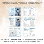 Blue Baby Shower Activity Booklet, Baby Shower Games Bundle Oh BABY game with photo, Its A Boy Magazine Theme Printable Party Decor Template