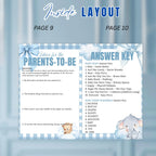 Blue Baby Shower Activity Booklet, Baby Shower Games Bundle Oh BABY game with photo, Its A Boy Magazine Theme Printable Party Decor Template