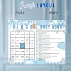 Blue Baby Shower Activity Booklet, Baby Shower Games Bundle Oh BABY game with photo, Its A Boy Magazine Theme Printable Party Decor Template