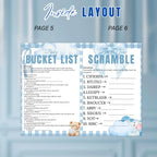 Blue Baby Shower Activity Booklet, Baby Shower Games Bundle Oh BABY game with photo, Its A Boy Magazine Theme Printable Party Decor Template