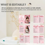 Coquette Baby Shower Activity Booklet, Pink Bow Games Bundle, Its a Girl Booklet with photo, Oh Baby Games Printable Party Decor Template