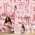 Coquette Baby Shower Activity Booklet, Pink Bow Games Bundle, Its a Girl Booklet with photo, Oh Baby Games Printable Party Decor Template