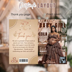 Boho Baby Shower Activity Booklet, Brown Bohemian Games Bundle Spring Pampas Grass Theme with photo, Girl Boy Printable Party Decor Template