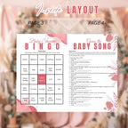 Pink Boho Baby Shower Activity Booklet, Bohemian Games Bundle, Spring Pampas Grass Theme with photo, Girl Printable Party Decor Template