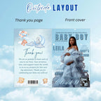 Cloud 9 Baby Shower Activity Booklet, Blue Cloud Nine Games Bundle, Boy Booklet with photo, Oh Baby Games Printable Party Decor Template