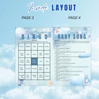 Cloud 9 Baby Shower Activity Booklet, Blue Cloud Nine Games Bundle, Boy Booklet with photo, Oh Baby Games Printable Party Decor Template