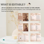 Brown Bear Baby Shower Activity Booklet, Oh Baby Games Bundle, Girl Boy Booklet, Magazine Style with photo, Printable Party Decor Template