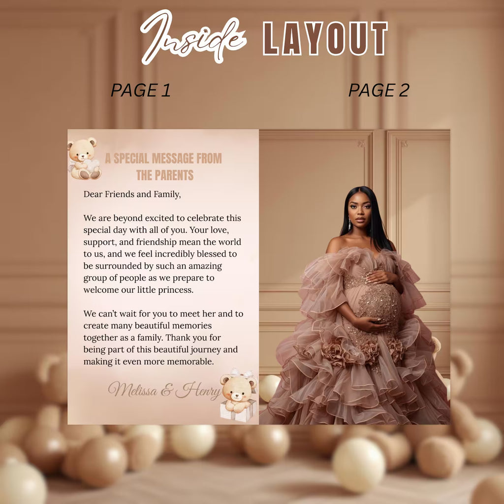 Brown Bear Baby Shower Activity Booklet, Oh Baby Games Bundle, Girl Boy Booklet, Magazine Style with photo, Printable Party Decor Template